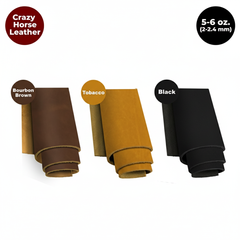 5-6 OZ (2-2.4mm) Leather Oil Tanned Pre-Cuts