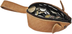 Mouse Coin Purse, Handmade Genuine Full Grain Leather with Rustic Cute Design, Perfect gift, Change Pouch Wallet