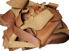 ELW Full Grain Leather 1lb Scraps Tobacco Brown 5/6 OZ (2mm) Perfect for Crafts, Tooling, Repairs