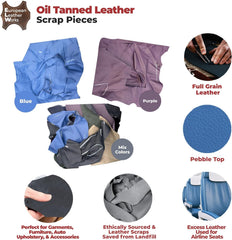 2-3 oz (.8-1.2 mm) Leather Scraps | 1-100 LBS Genuine Cowhide Full Grain Leather Remnants for Crafts, Leather Material Supplies, Pieces, Upholstery, Garments, Furniture, Accessories