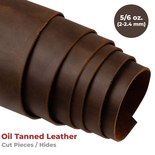 5-6 oz (2-2.4mm) Sable Brown Cowhide Leather - Full Grain - Pre-Cut Sizes & Hides