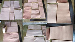 Scrap PRE-Cut Squares 8/9 OZ (3.6/4.0 mm) EUR Import VEGTAN Natural Leather -9 SQFT
