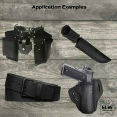 ELW Tooling Leather 5/6 OZ (2-2.4mm) Thickness | Black Color | Finished Full Grain Leather Cowhide Handmade Perfect for Crafting, Sewing, Molding, Workshop