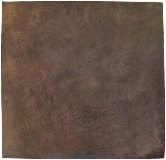 ELW Thick Leather Square for Crafting, Tooling, Repair Projects BB (16" x 16") (3.3-4mm) | Heavy Weight | Natural Full Grain Leather | Quality Leather Guaranteed | Bourbon Brown