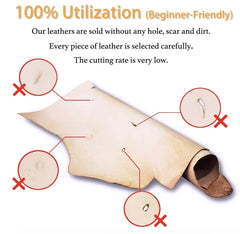 Veg Tan Full Grain Tooling Leather 3/4 oz to 13/15 oz (1mm-6mm) Weight Pre-Cut Squares 6" to 48" Leathercraft, Stamping, Engraving, Molding, Dyeing