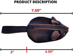 Mouse Coin Purse, Handmade Genuine Full Grain Leather with Rustic Cute Design, Perfect gift, Change Pouch Wallet