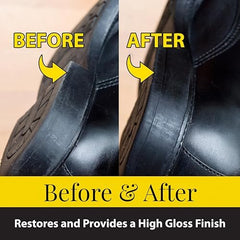 Fiebing's Leather Sole & Heel Edge Dressing, 2-Pack Black (4 oz) - High Gloss Shoe Dressing for Leather Soles & Heels - Provides a Protective Finish - Includes Brush Applicator