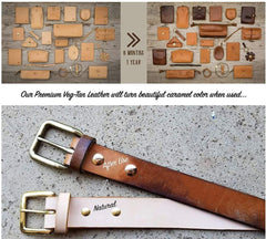 ELW 8/9 oz. (3.2-3.6mm) Thickness Belt-Blanks-Strips-Straps from 1" to 10" Wide and Lengths to 84" Import Tooling Full Grain Natural Cowhide Veg Tanned Leather