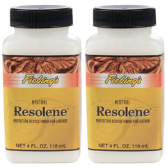 Fiebing's Acrylic Resolene (Neutral 2 Pack, 4 oz Each) - Protective Acrylic Leather Finisher - Glossy Top Coat for Dyed & Polished Leathercraft - Flexible, Durable, Water Resistant for Boots, Couch