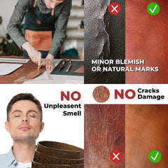 ELW 6-7 oz. (2.4-2.8mm) - 72" (183cm) Length, Straps, Belts, Strips | Full Grain Leather Bison Hide DIY Craft Projects, Bag, Chap, Motorcycle, Shoe, Clothing, Jewelry, Wrapping