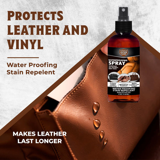 Waterproofing Spray - All Natural Non-Toxic Leather Shoe Suede Protector Spray - European Leather Care - Made in USA