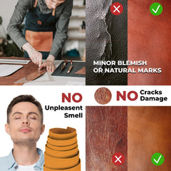 ELW Genuine American Leather Bison 8-9 oz (3.2-3.4mm) Pre-Cut - 4 to 23 SQ FT -Full Grain Leather Bison Hide DIY Craft Projects, Bag, Chap, Motorcycle, Clothing, Jewelry, Moccasins