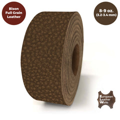 ELW Genuine American Leather Bison 8-9 oz (3.2-3.4mm) Thickness 60" Length Straps, Belts, Strips Full Grain Hide DIY Craft Projects, Bag, Chap, Moccasins, Jewelry, Wrapping - elwshop.com