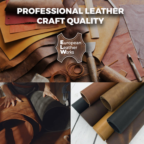 ELW Genuine Leather Vegetable Tanned 8-9 oz. (3.2-3.6mm) Size 6” to 14 SQ FT Full Grain Veg Tan Leather AB Grade Cowhide, Heavy Weight, Tooling, Carving, DIY, Holster, Stamping - elwshop.com