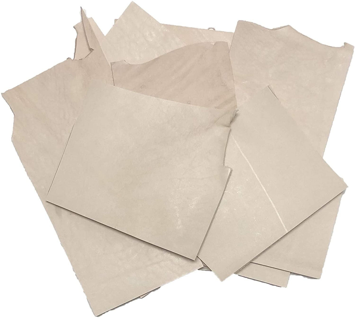 Leather Scraps - Pieces of Leather in White/Grey Ideal for Craft Works,  Extra Large, Quality Genuine Leather, Repair Bags, Textiles, Covering