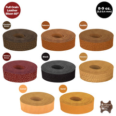 ELW Genuine American Leather Bison 8-9 oz (3.2-3.4mm) Thickness 60" Length Straps, Belts, Strips Full Grain Hide DIY Craft Projects, Bag, Chap, Moccasins, Jewelry, Wrapping - elwshop.com