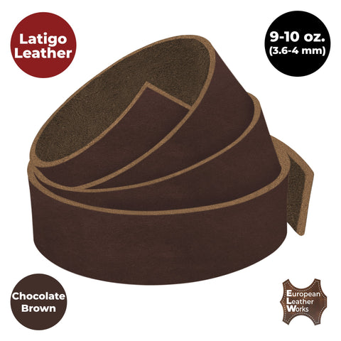 ELW 9-10 oz (3.6-4mm) Latigo Leather Straps Belt Grade 72" Cowhide Strips Heavy Duty Holsters, Sheathes, Harness, Saddle, Armor, Collars