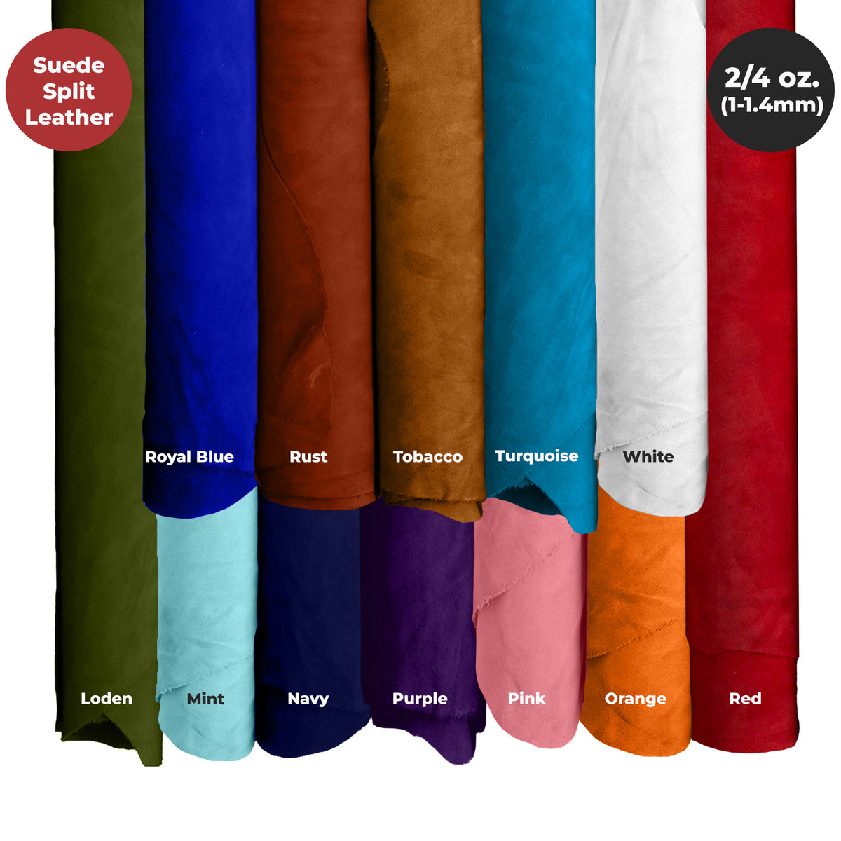 2-4 oz (1-1.6mm) Premium Suede Cowhide - Soft Full Grain Pre-Cut Side Leather  - USA Made Silky Buffed Suede Fabric Leather for Car Upholstery, Garments, Furniture