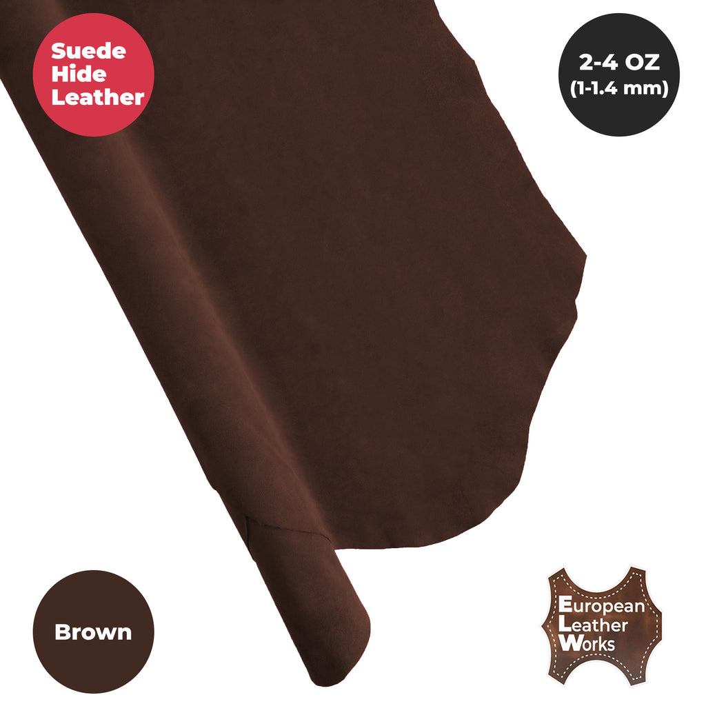 Suede Leather 2-4 oz (1-1.6mm) A/B Grade Chap Split Leather Cowhides | Pre-Cut Hides | USA Made