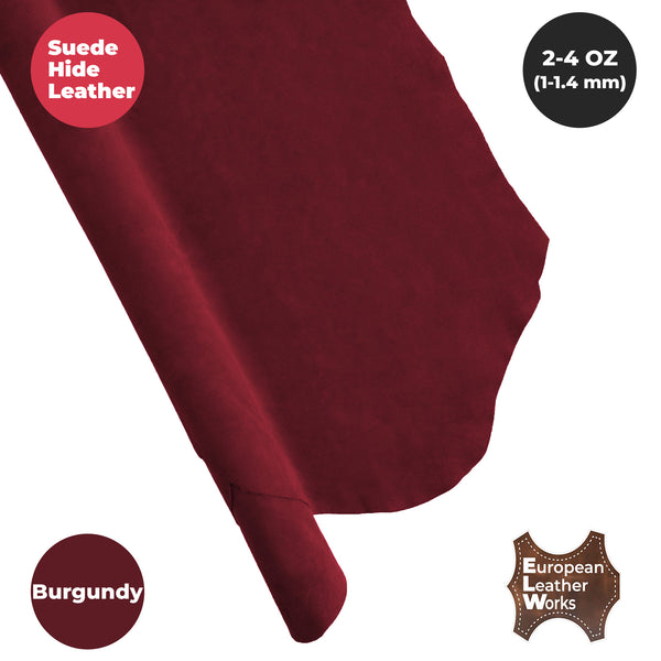Suede Leather 2-4 oz (1-1.6mm) A/B Grade Chap Split Leather Cowhides | Pre-Cut Hides | USA Made