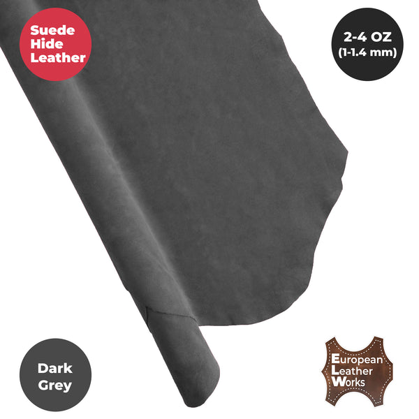 Suede Leather 2-4 oz (1-1.6mm) A/B Grade Chap Split Leather Cowhides | Pre-Cut Hides | USA Made