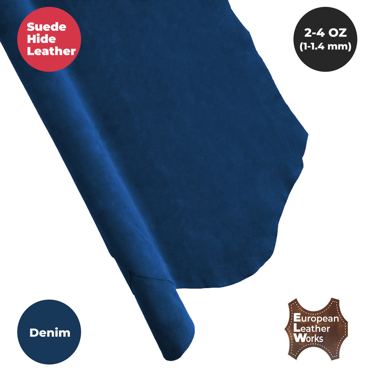 Suede Leather 2-4 oz (1-1.6mm) A/B Grade Chap Split Leather Cowhides | Pre-Cut Hides | USA Made