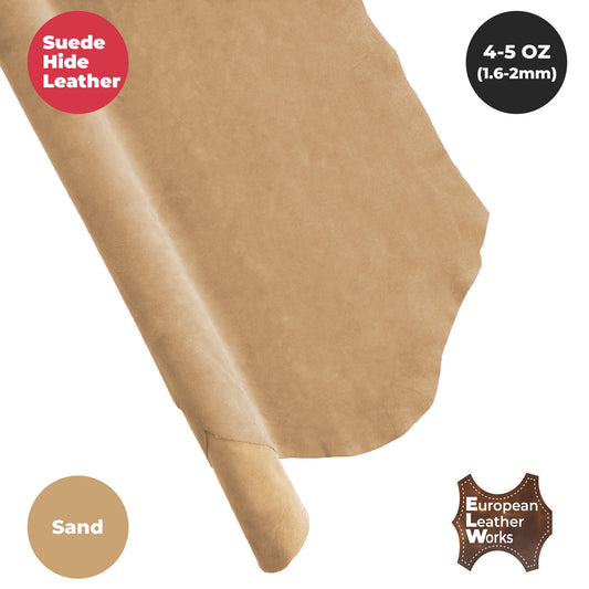 Suede Leather 4-5 oz (1.6-2mm) A/B Grade Chap Split Leather Cowhides | Pre-Cut Hide | USA Made