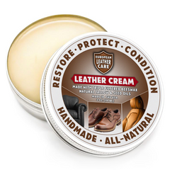 European Leather Care Cream Leather Cleaner and Conditioner - All Natural Leather Boots Leather Maintenance Cream Leather Conditioner Shoe Polish, Leather Couch, Furniture, Purses, Car, Saddle Made in the USA