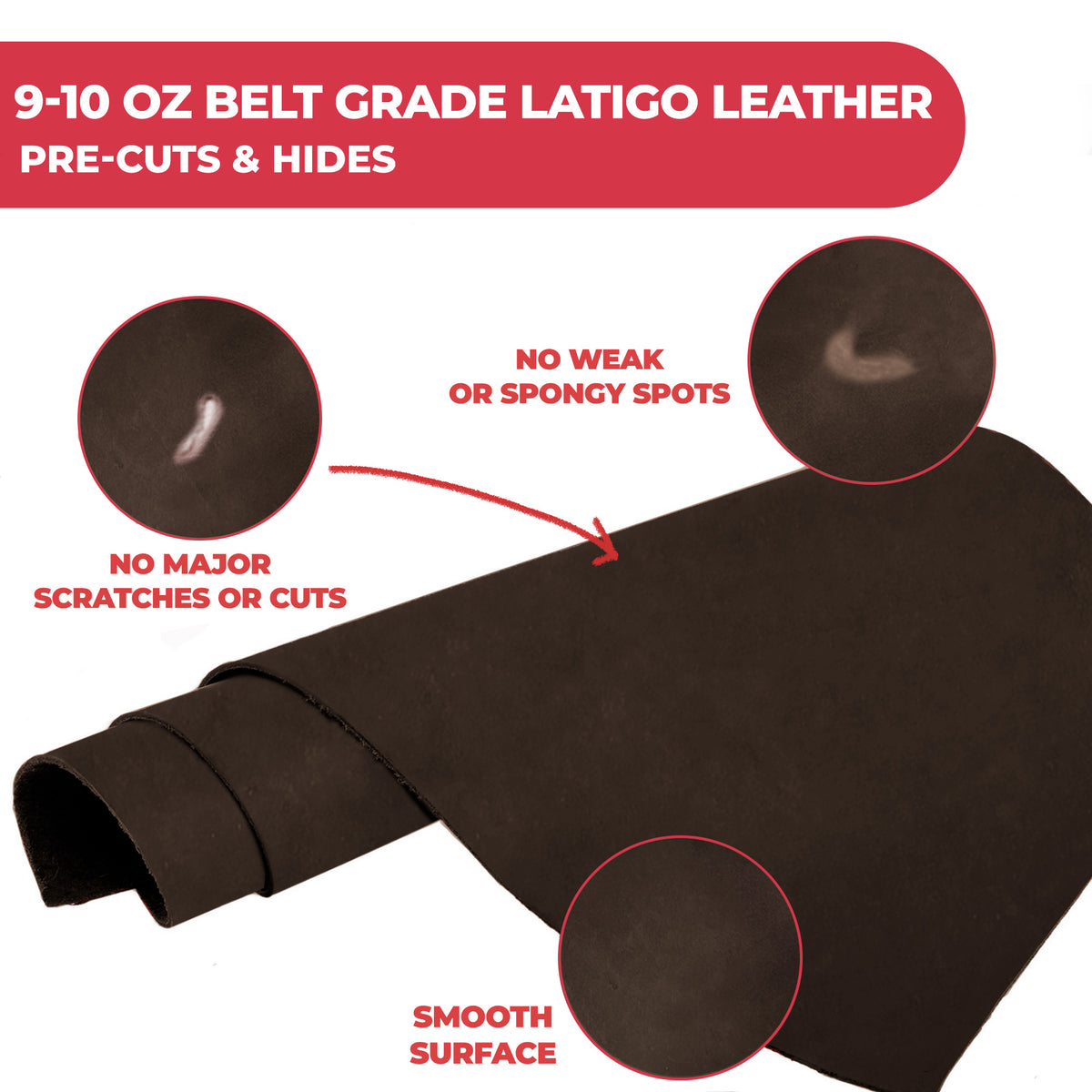 9-10 oz (3.6-4.0mm) Craftsmen Grade Latigo Leather Pre-Cut Sizes - SALE