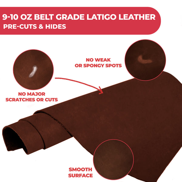 9-10 oz (3.6-4.0mm) Craftsmen Grade Latigo Leather Pre-Cut Sizes - SALE