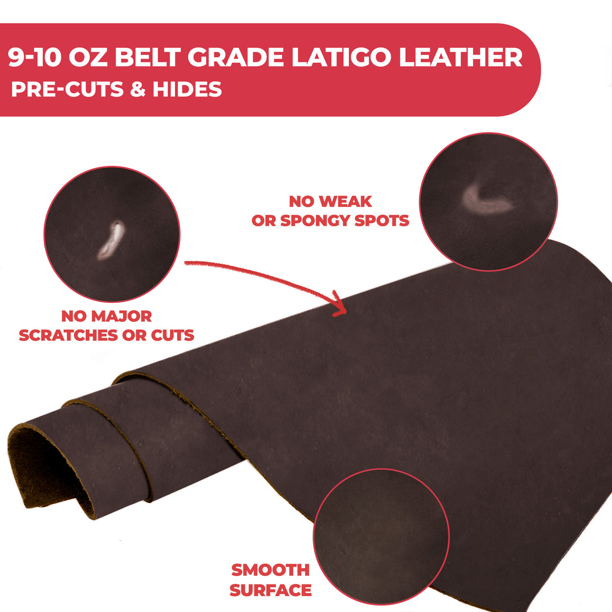 9-10 oz (3.6-4.0mm) Craftsmen Grade Latigo Leather Pre-Cut Sizes - SALE