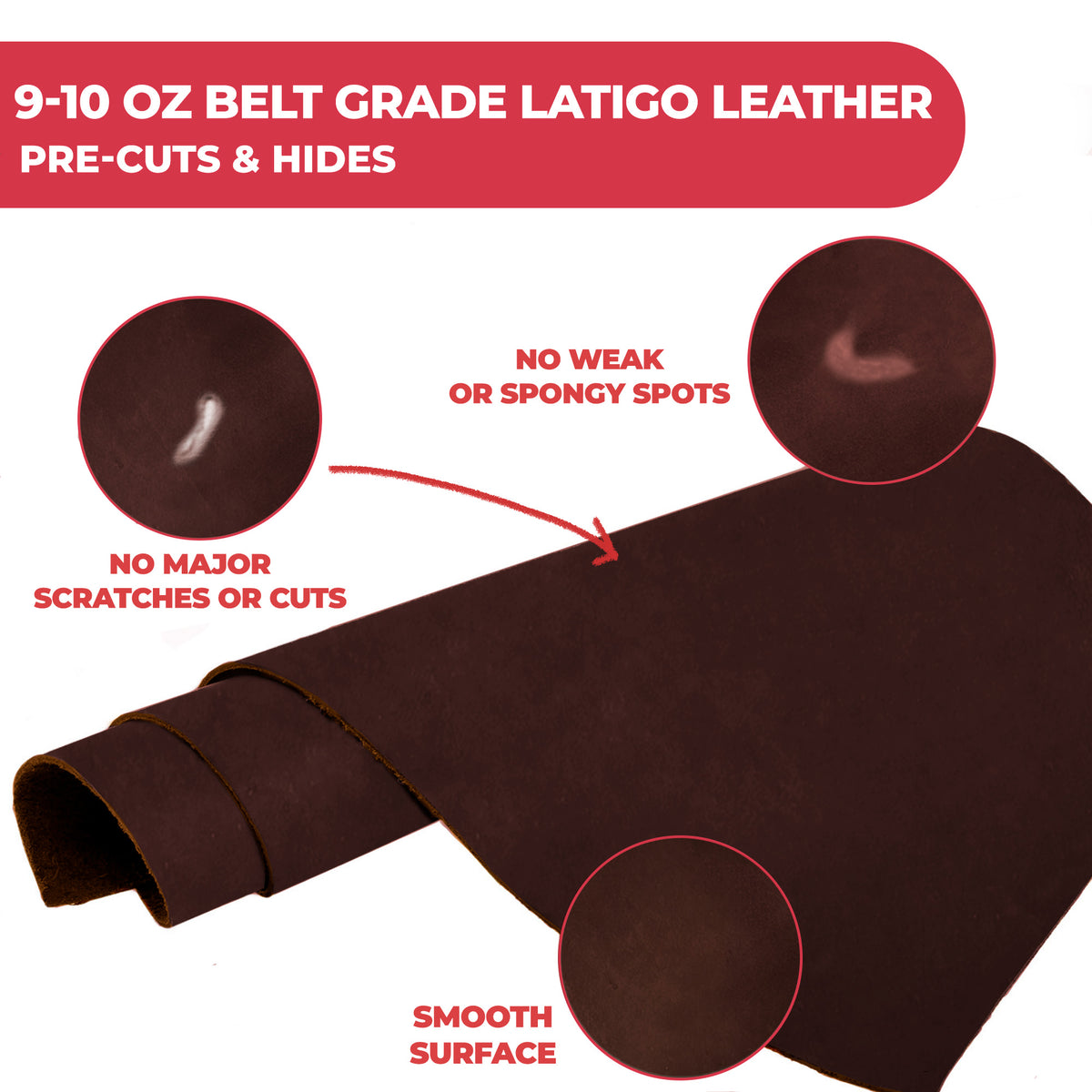 9-10 oz (3.6-4.0mm) Craftsmen Grade Latigo Leather Pre-Cut Sizes - SALE