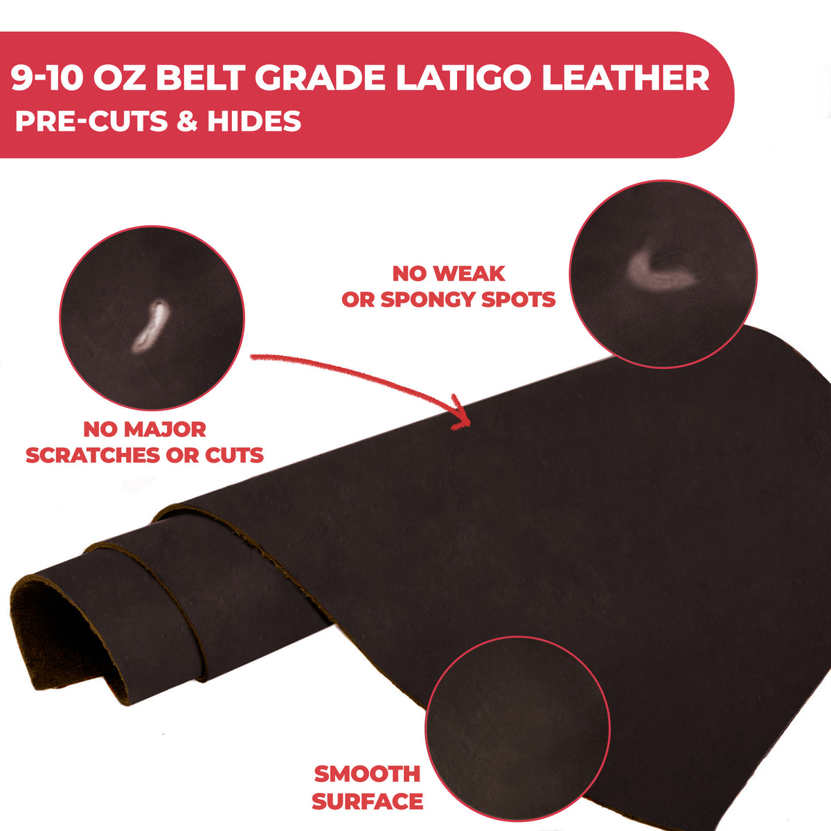 9-10 oz (3.6-4.0mm) Craftsmen Grade Latigo Leather Pre-Cut Sizes - SALE
