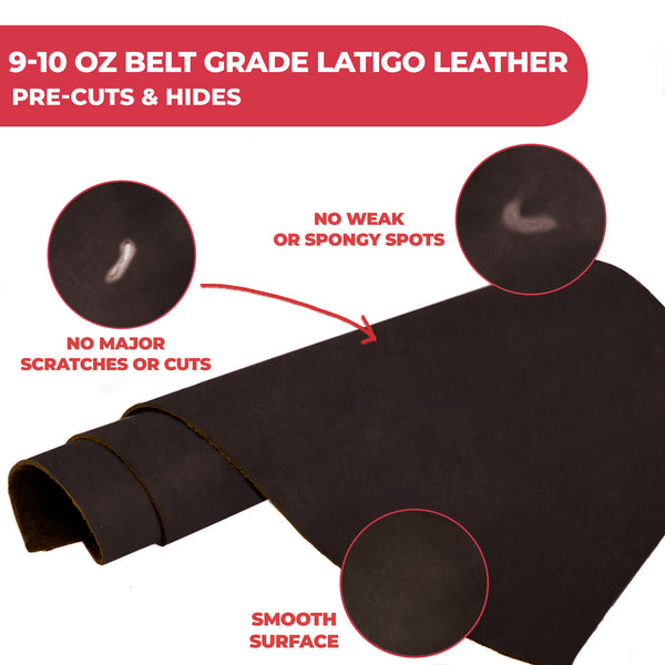 9-10 oz (3.6-4.0mm) Craftsmen Grade Latigo Leather Pre-Cut Sizes - SALE