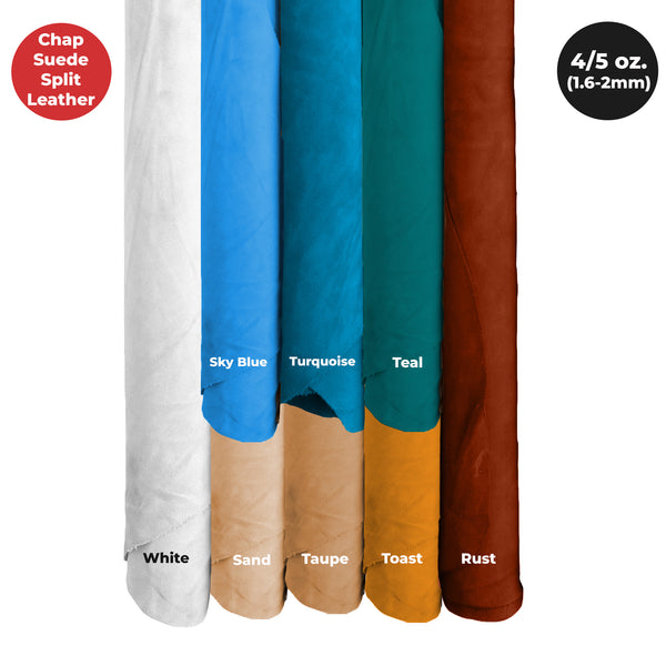 Suede Leather 4-5 oz (1.6-2mm) A/B Grade Chap Split Leather Cowhides | Pre-Cut Hide | USA Made