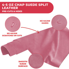 ELW Chap Splits Suede 4-5 oz (1.6-2mm) Pre-Cut Piece - Split Leather Cowhide - Prime AB Grade Quality - Perfect For Auto, Garments, Chaps, Bags, Vest, Aprons, Saddles, Moccasins