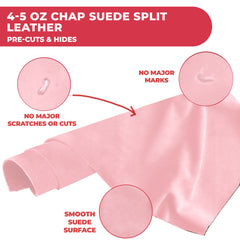 Suede Leather 4-5 oz (1.6-2mm) A/B Grade Chap Split Leather Cowhide | Pre-Cut Hides | USA Made