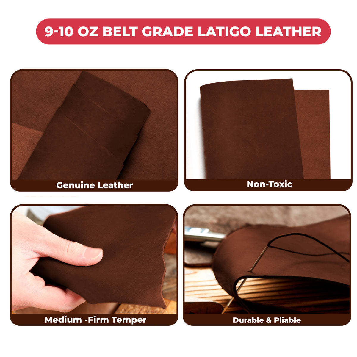 9-10 oz (3.6-4.0mm) Craftsmen Grade Latigo Leather Pre-Cut Sizes - SALE