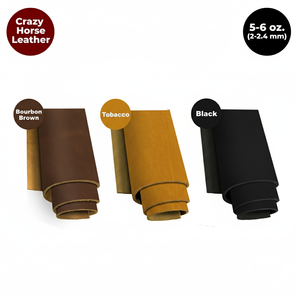 5-6 OZ (2-2.4mm) Leather Oil Tanned Pre-Cuts