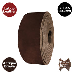 ELW Latigo Leather 5-6 oz. (2-2.4mm) Straps, Belts, Strips 60" Length Full Grain Leather Cowhide DIY Arts & Craft Projects, Clothing, Jewelry, Wrapping