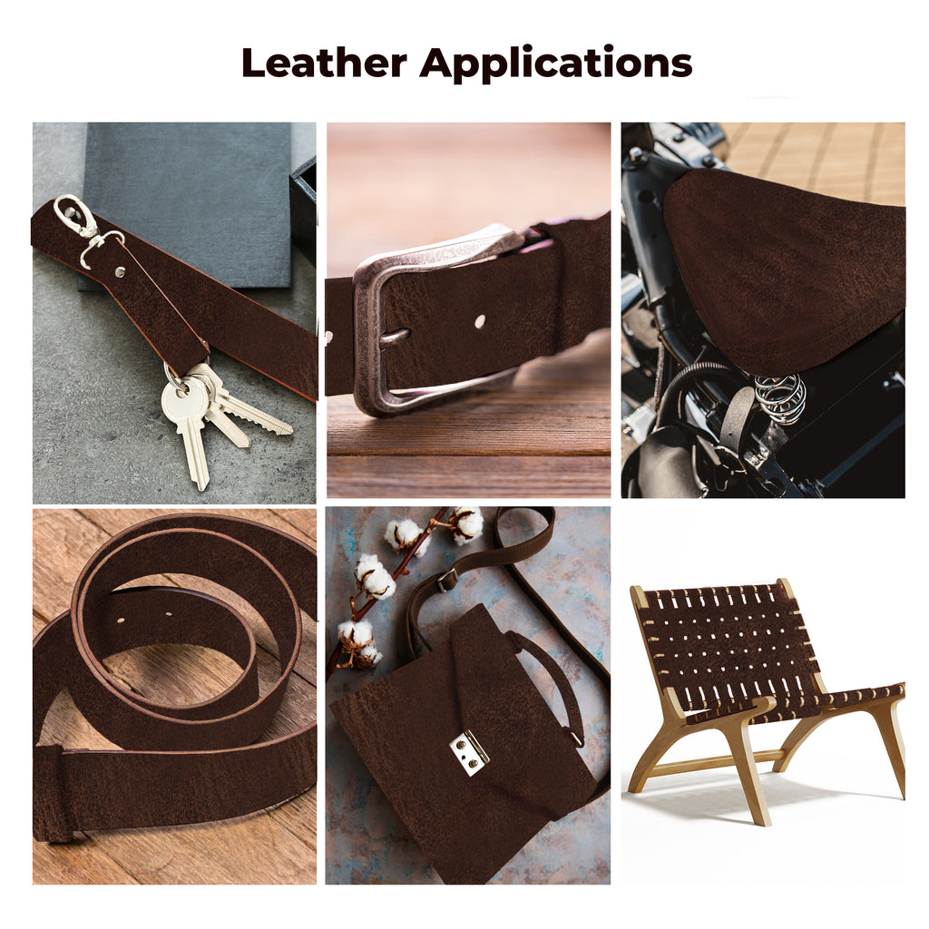 ELW Latigo Leather 5-6 oz. (2-2.4mm) Straps, Belts, Strips 60" Length Full Grain Leather Cowhide DIY Arts & Craft Projects, Clothing, Jewelry, Wrapping