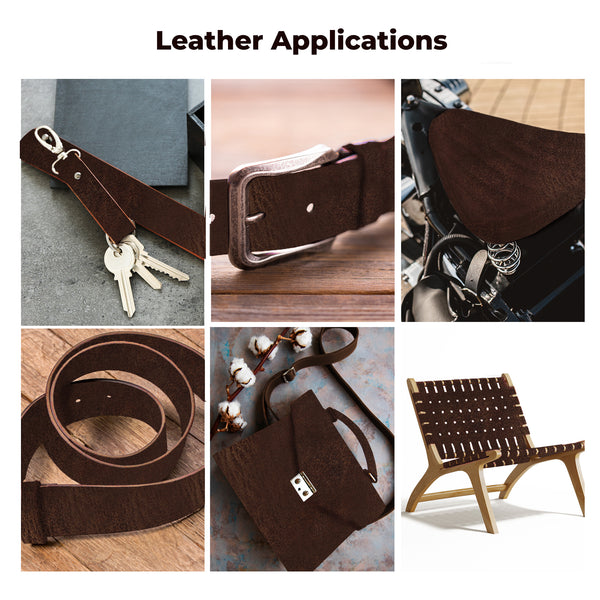 ELW Latigo Leather 5-6 oz. (2-2.4mm) Straps, Belts, Strips 60" Length Full Grain Leather Cowhide DIY Arts & Craft Projects, Clothing, Jewelry, Wrapping