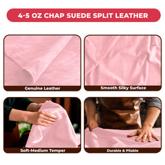 Suede Leather 4-5 oz (1.6-2mm) A/B Grade Chap Split Leather Cowhide | Pre-Cut Hides | USA Made