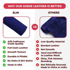 Suede Leather 4-5 oz (1.6-2mm) A/B Grade Chap Split Leather Cowhide | Pre-Cut Hides | USA Made