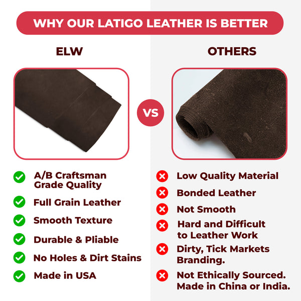 9-10 oz (3.6-4.0mm) Craftsmen's Grade Latigo Leather Hides - SALE
