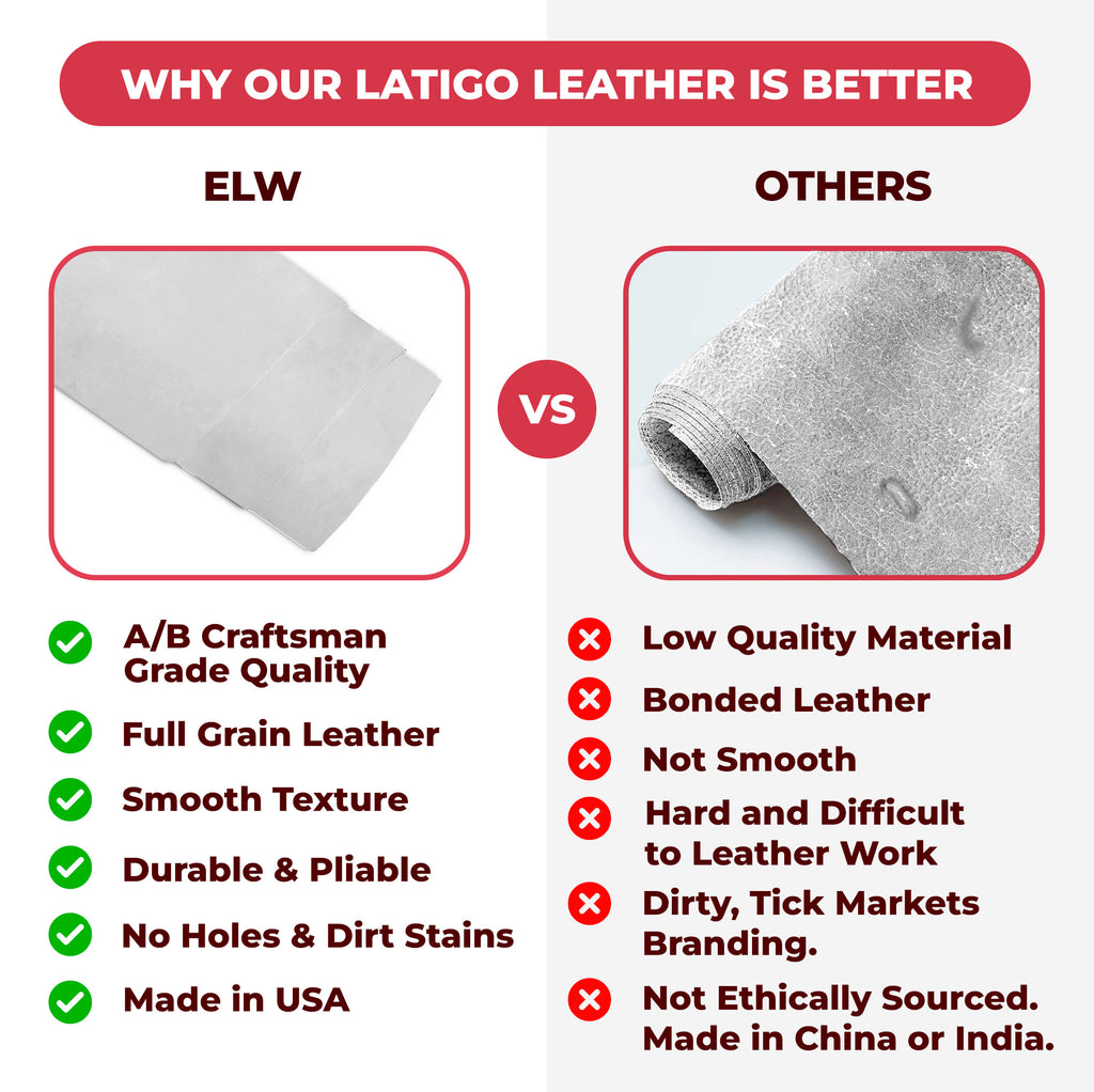 9-10 oz (3.6-4.0mm) Craftsmen Grade Latigo Leather Pre-Cut Sizes