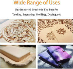 Veg Tan Full Grain Tooling Leather 3/4 oz to 13/15 oz (1mm-6mm) Weight Pre-Cut Squares 6" to 48" Leathercraft, Stamping, Engraving, Molding, Dyeing