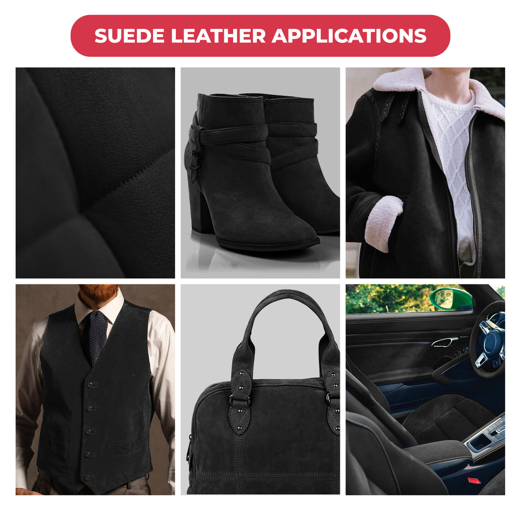 Suede Leather 2-4 oz (1-1.6mm) A/B Grade Chap Split Leather Cowhides | Pre-Cut Hides | USA Made