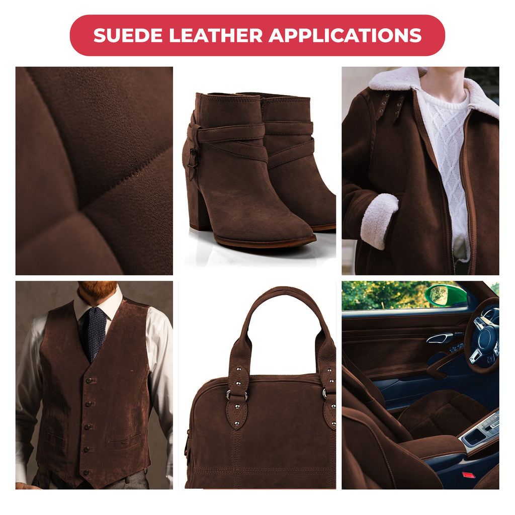 Suede Leather 2-4 oz (1-1.6mm) A/B Grade Chap Split Leather Cowhides | Pre-Cut Hides | USA Made