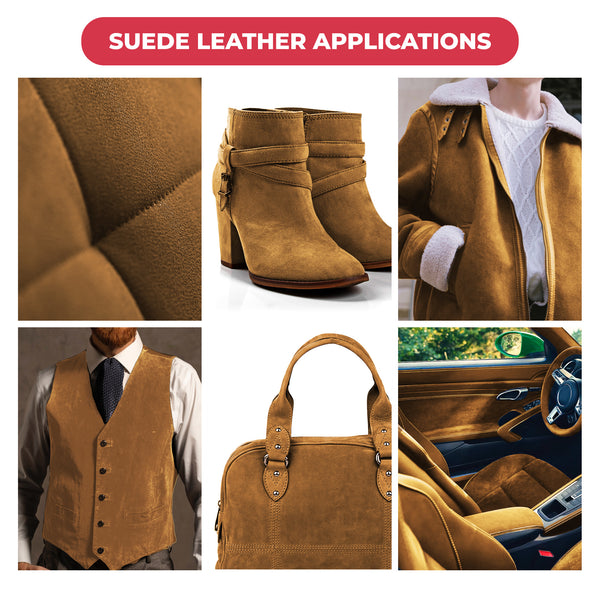 Suede Leather 2-4 oz (1-1.6mm) A/B Grade Chap Split Leather Cowhides | Pre-Cut Hides | USA Made